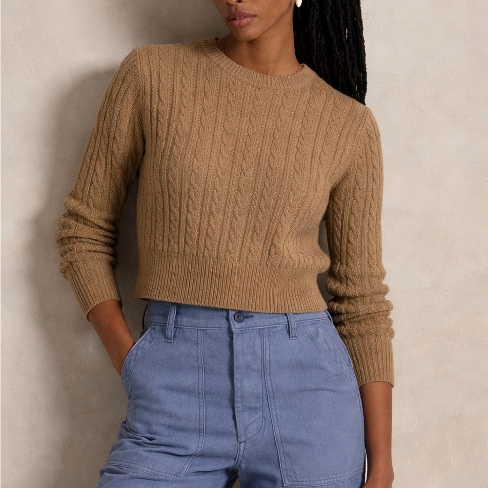 Ralph Lauren Purple Label Cashmere Pullover Cable Knit Sweater